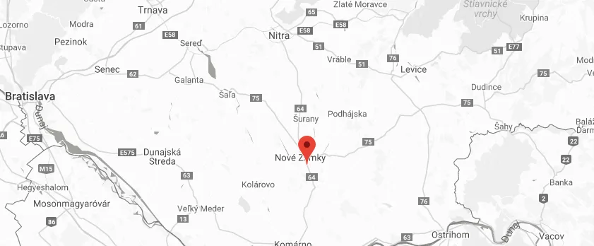 Mapa prevádzky Bazénové Šialenstvo, Bezručová 17/A, Nové Zámky