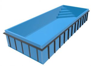 Bazén hranatý Modern - rohové schody